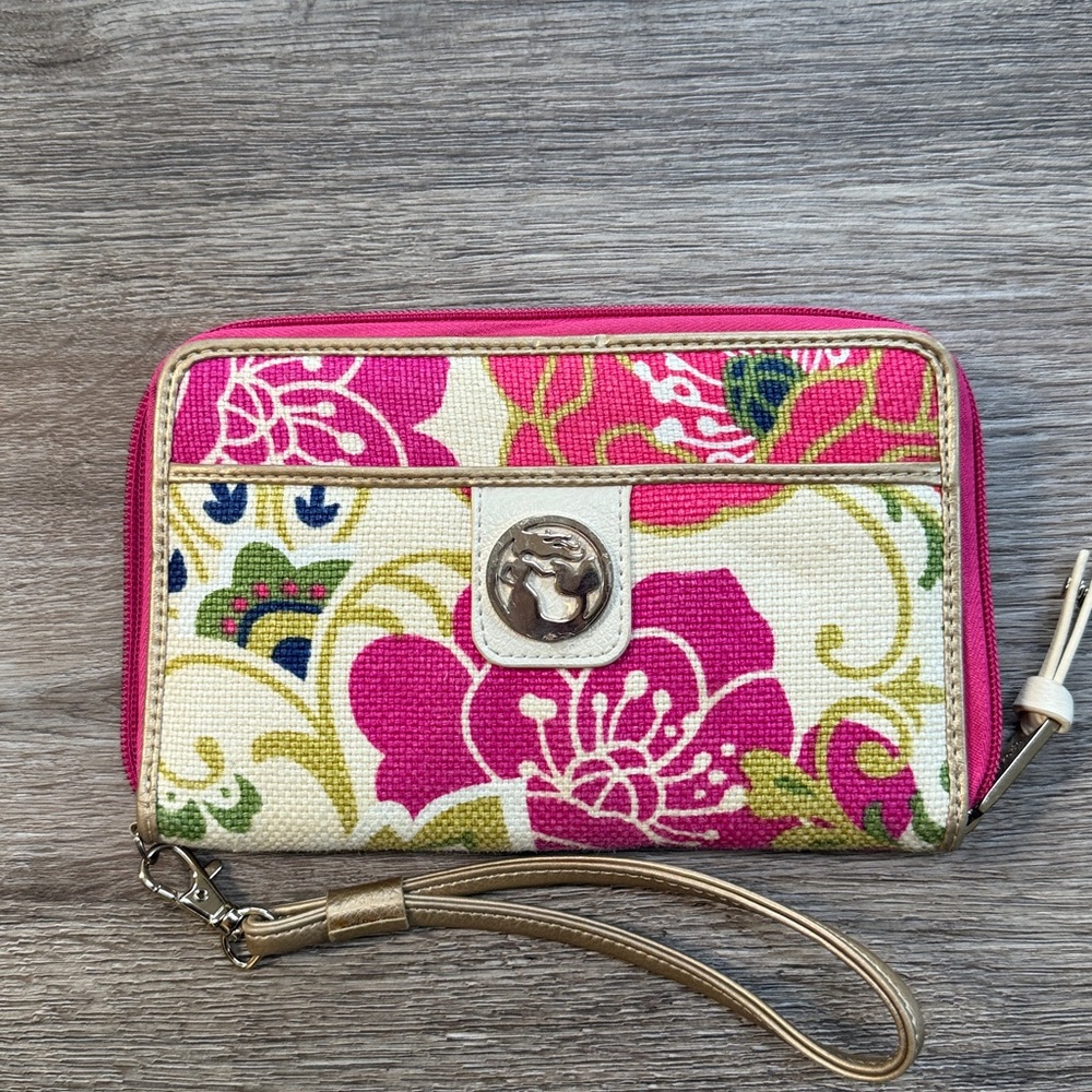 Spartina 449 Pink and Green Floral Wallet